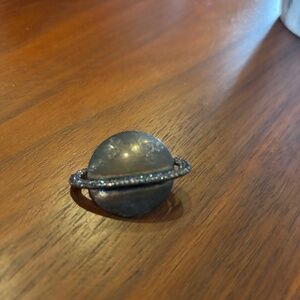 Saint Laurent crystal silver pin